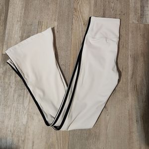 White Striped High Waist Athletic Pants